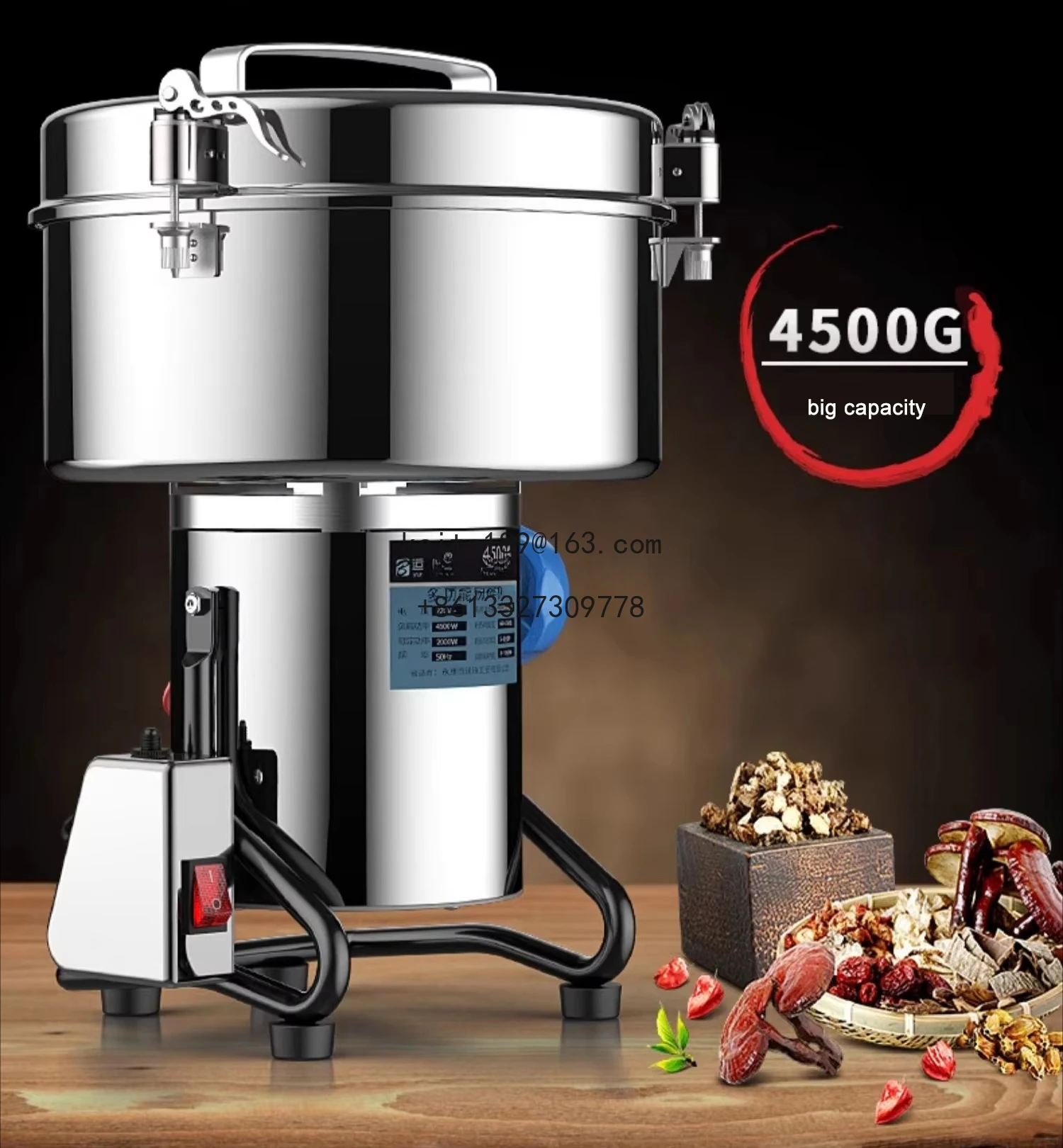 

Multi-function Small Rice Herb Pepper Grain Chickpeas Cocoa Beans Spicy Milling Grinding Machines Flour Mill for Food