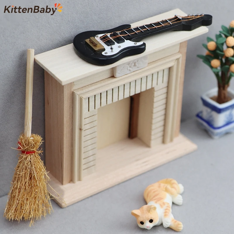 1Pcs 1:12 Dollhouse Miniature Simulation Fireplace DIY Unpainted Fireplace Furniture Model Decor Toy Doll House Accessories