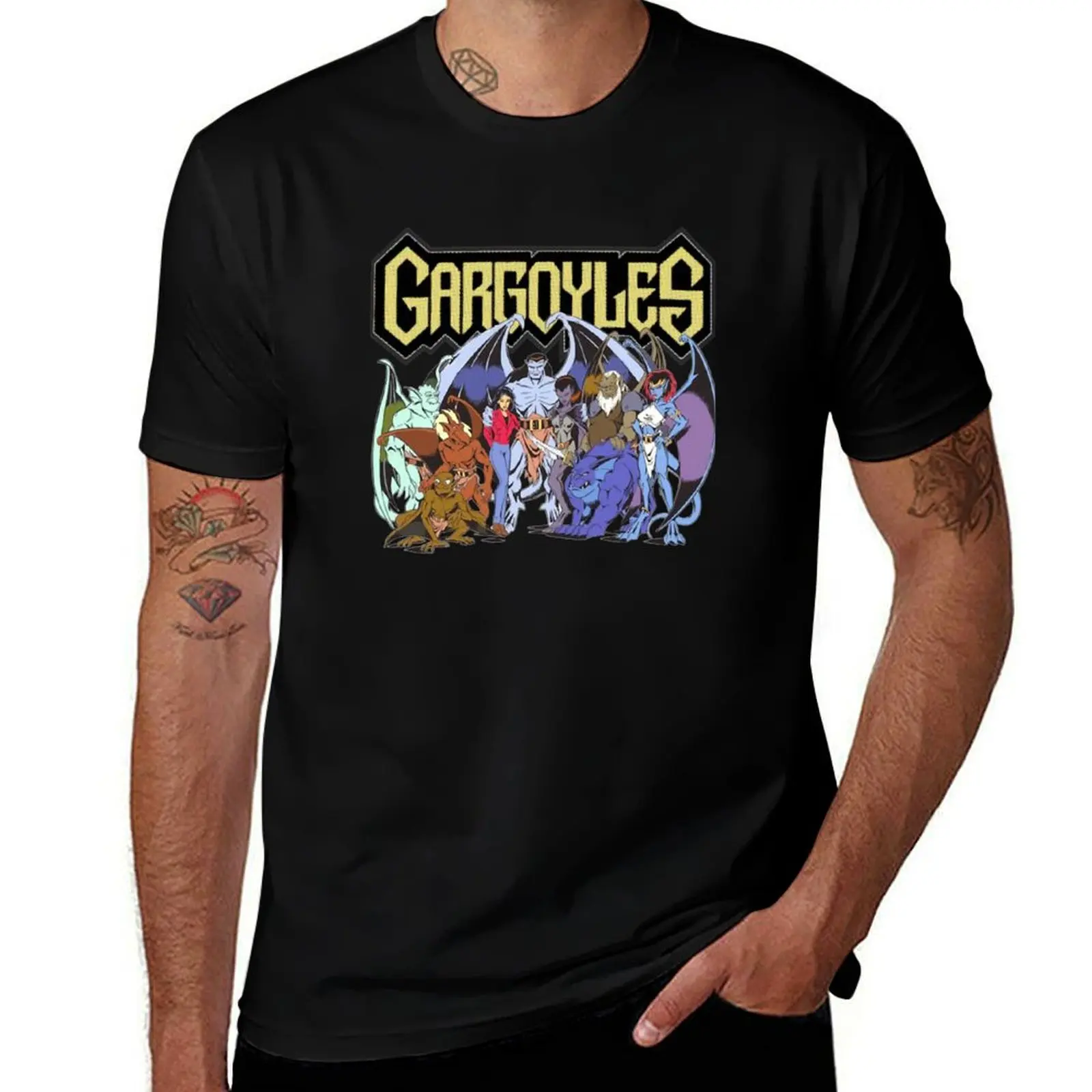 Gargoyles The Origin T-Shirt Abstract Pattern Print Top T-Shirt