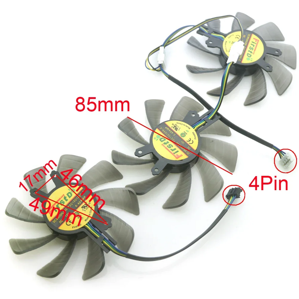 FDC10U12S9-C 85mm 49*46*17mm 0.45AMP 4Pin For GALAXY RTX2060 RTX2070 RTX2080 Graphics Video Card VGA Fan