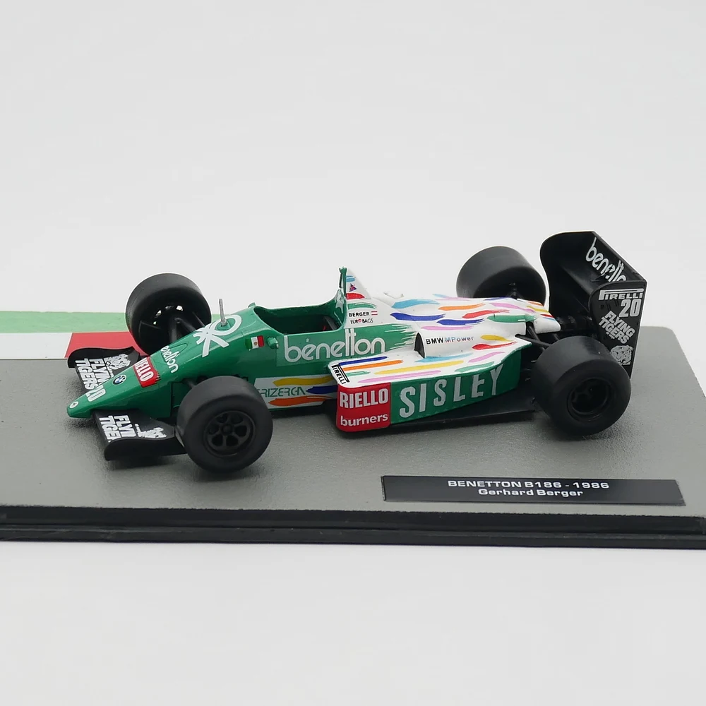 Ixo 1:43 Racing Benetton B186 1986 Gerhard Berger Diecast Car Model Metal Toy Vehicle