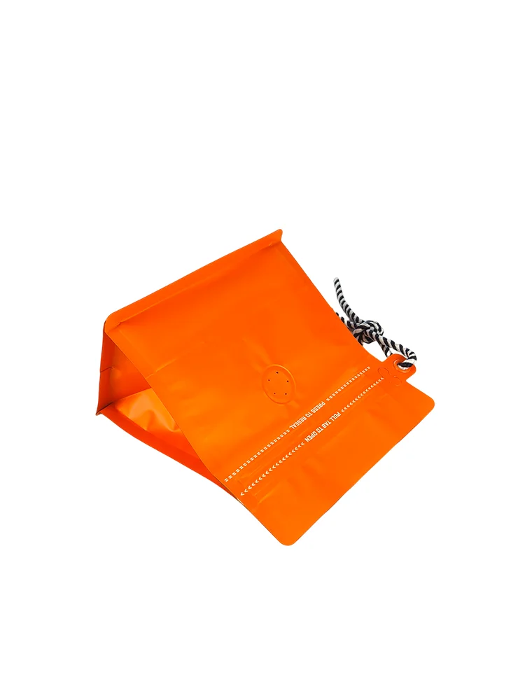 Self-Sealing Aluminum Foil Coffee Bean Bag with Air Valve Eight-Sided Seal Packaging Bag for Tea And Food Storage - view 2