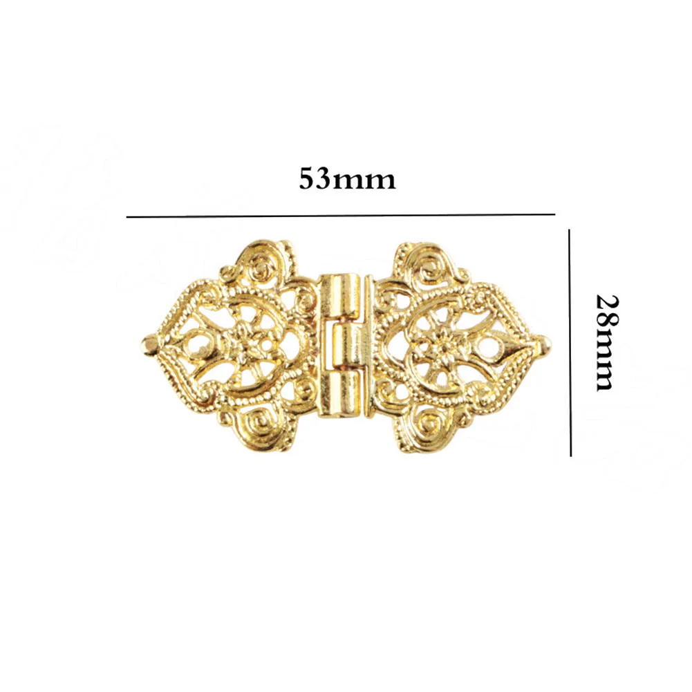 Hardware Furniture Box Hinge Lock Furniture Hardware Cabinet Door Drawer Decorative Hinges Wood Box 10PCS 53*28mm