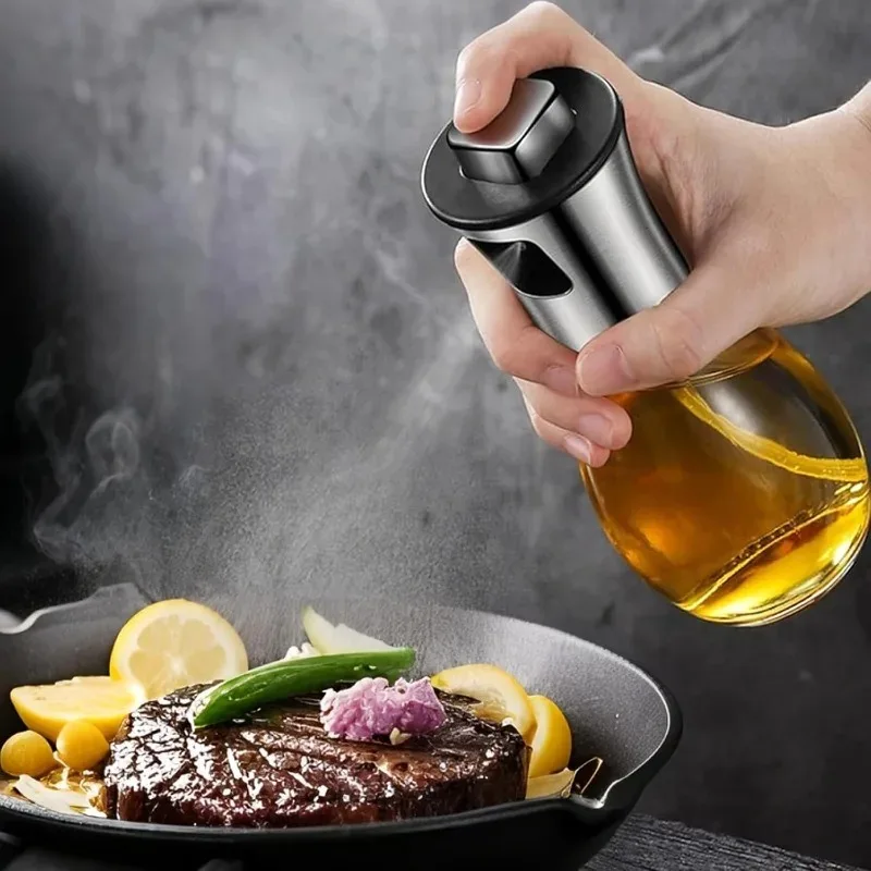Cone Shape Oil Spray Bottle 200ml, 304 Stainless Steel and G