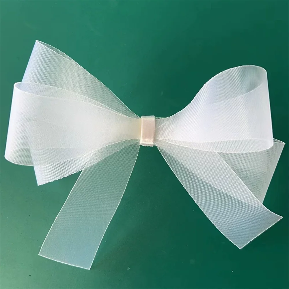White mesh bow shoe flower accessories wedding shoe flower black mesh flower detachable paste bow
