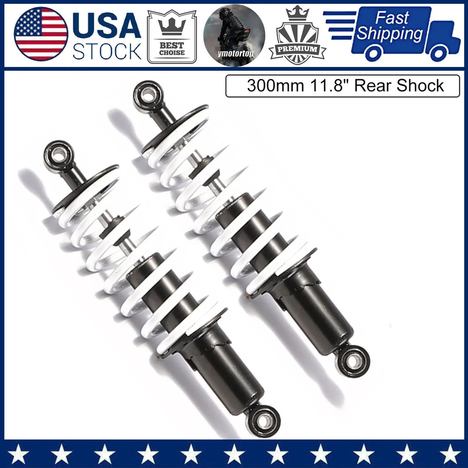 

Pair 300mm 11.8" 750LBS Rear Shock Absorber Suspension For Pit Bike 110cc 125cc