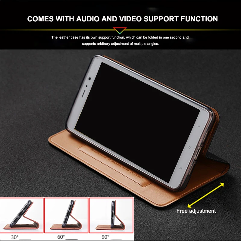 Cowhide Genuine Leather Case For XiaoMi Redmi Note 9 9s 9T 8 8T 7 6 5 4 4X Pro Max Magnetic Flip Cover