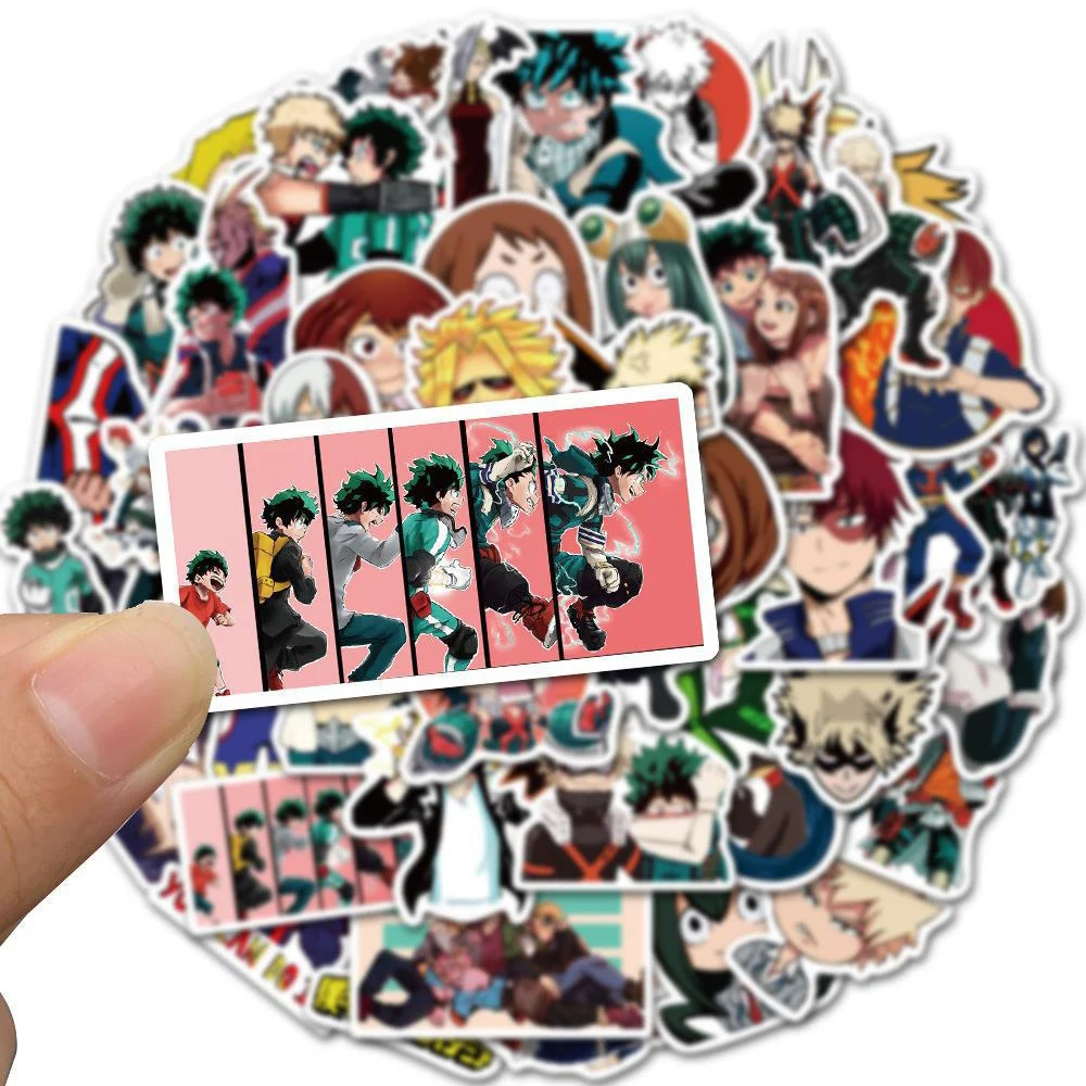 10/30/50/100pcs My Hero Academia Stickers Deku Anime Sticker Motorcycle Stationery Luggage Bakugou Katsuki All Might Decal Toy