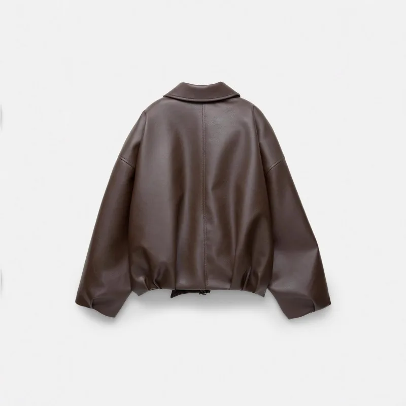 Casacos Femininos de Outono Inverno, Jaquetas de Couro Sintético, Novidades Retro, Minimalistas, Confortáveis e Elegantes