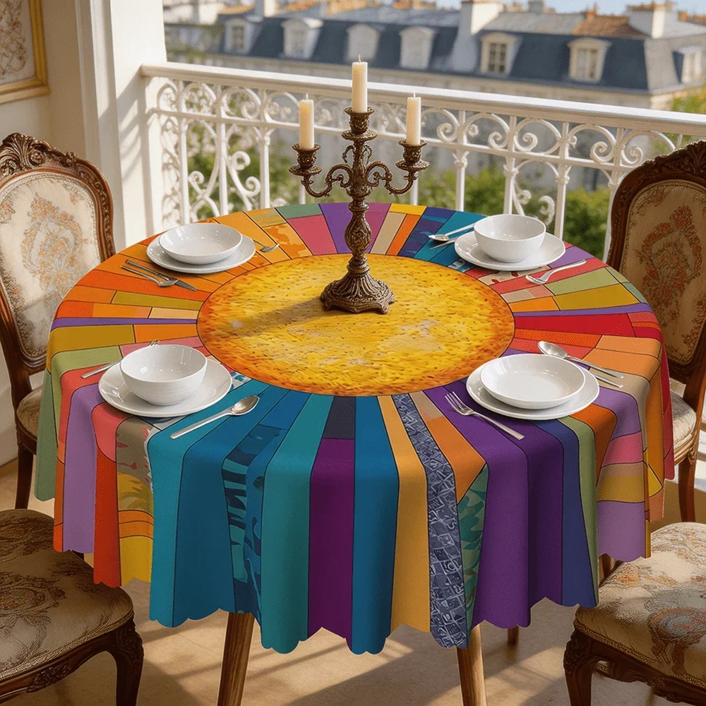 One-piece Eternal Sunday Energy Tablecloth - Polyester material - Creates a vibrant and photo-worthy focal point in the spacexzj