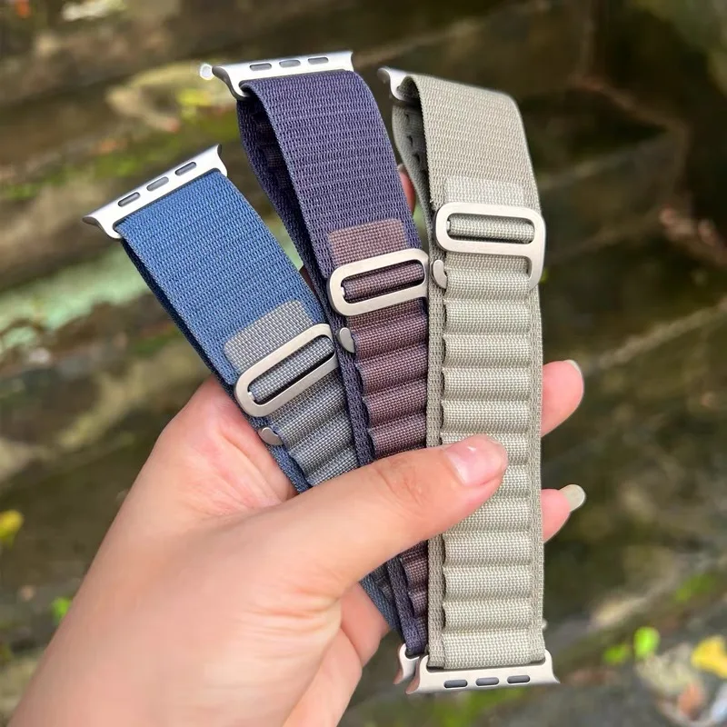 Correa Original para Apple Watch Ultra Band 49mm 44mm 45mm 40mm 41mm 42mm 38mm pulsera Alpine Loop Correa Iwatch 9 8 7 SE 6 5 4 3
