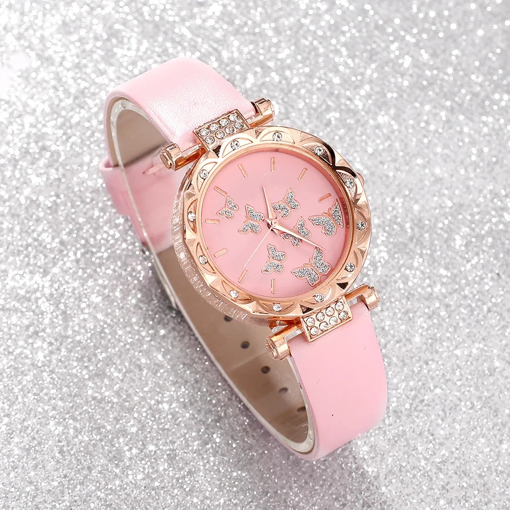 6-piece ladies' elegant quartz watch and minimalist accessory set for daily wear, holidays, and gifts for friends and family