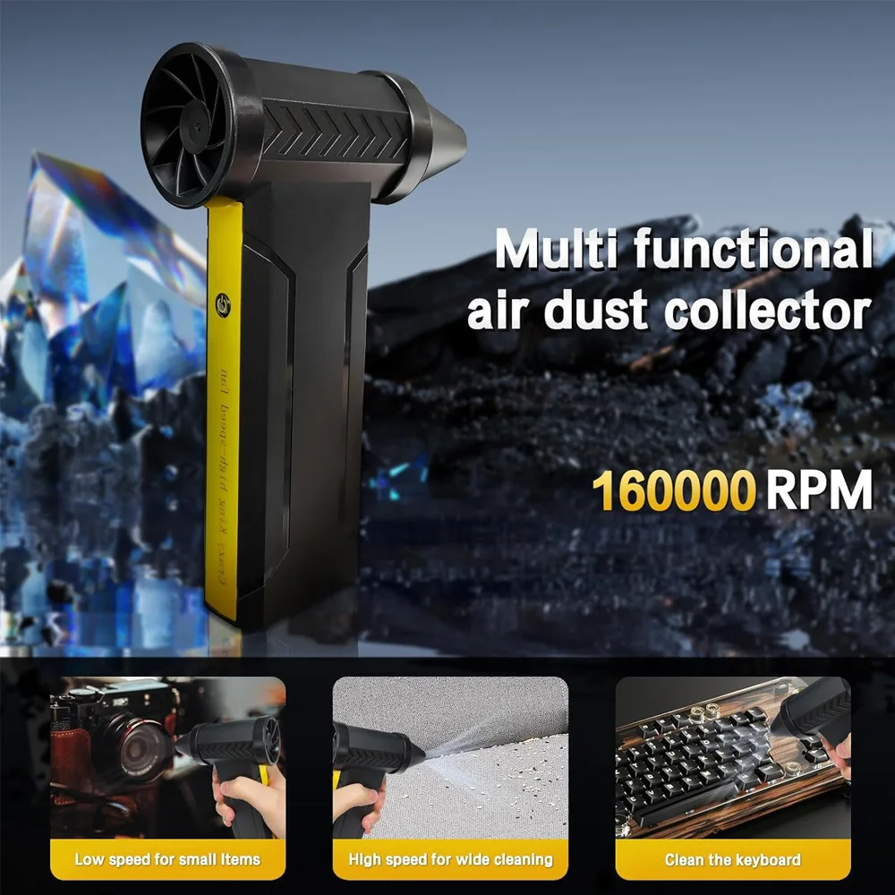 

High-Speed 160000 RPM Electric Turbo Jet Fan Powerful Dust Blower Rechargeable Brushless Motor Violent Fan 60m/s
