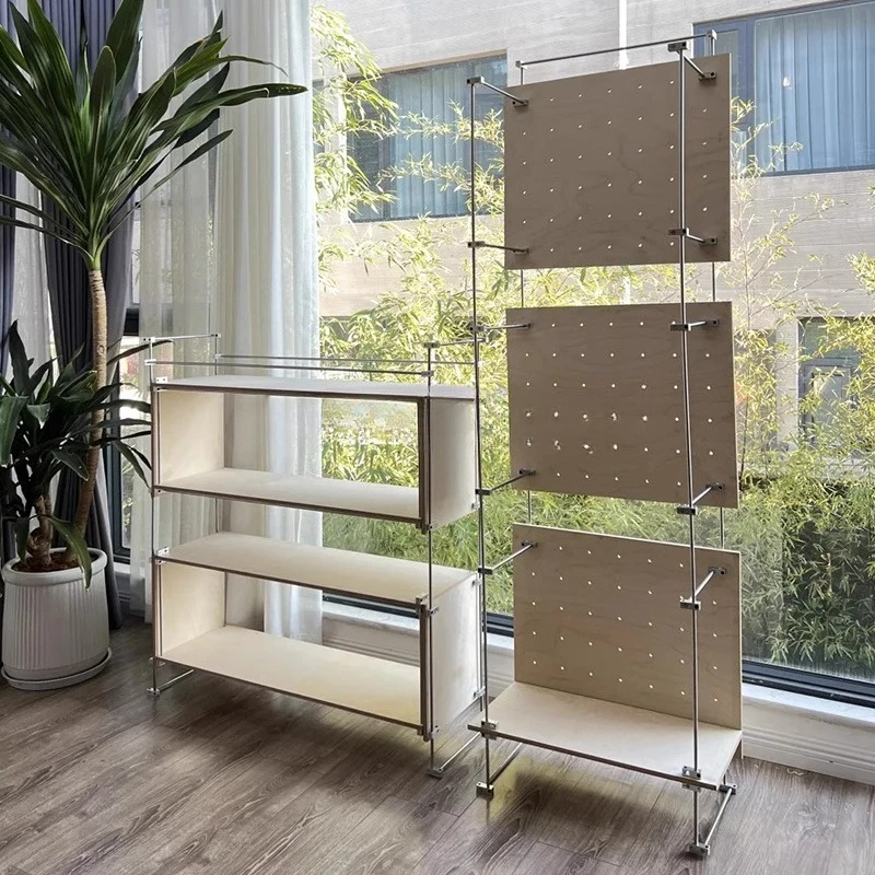 

Optical axis multi-layer floor birch marine board hole board shelf shelf Optical axis multi-functional storage rack jewelry