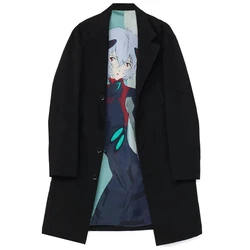 Cappotto stile YAMAMOTO 2024 di alta qualità Dark Cartoon Evangelion Ayanami Rei cappotto di media lunghezza Owens cappotto Casual