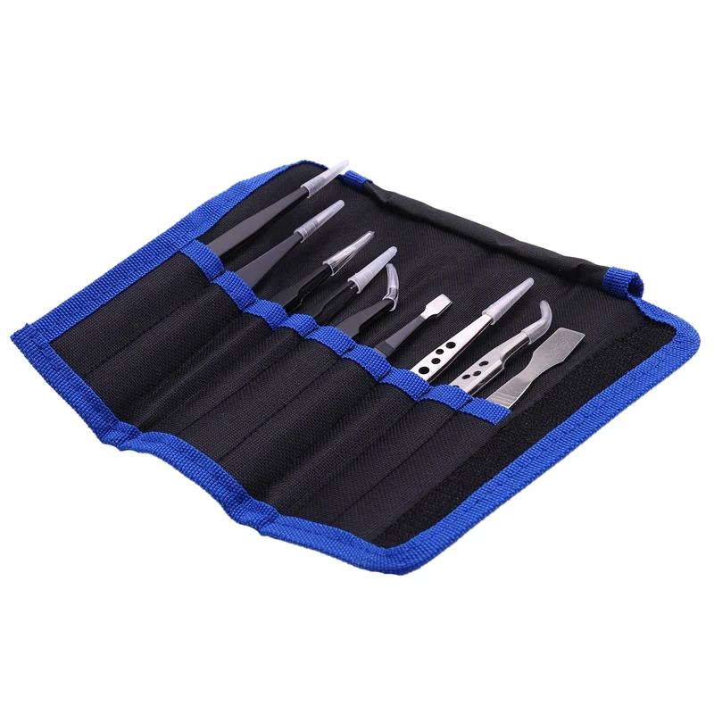 9 Pcs Tweezers Set Stainless Steel Anti-Static Precision Tweezers For Electronic Mobile Phone Repair Tools Hand Tools