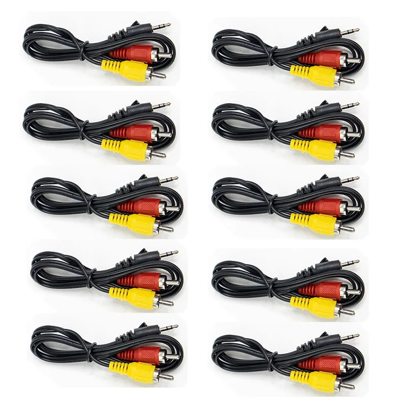 

10PCS 1.2m Y Splitter Cable 3.5mm 2 In 1 Male To 2 RCA Male AUX Audio Cable MP3 Stereo Plug Adapter Jack for Headset Headphone