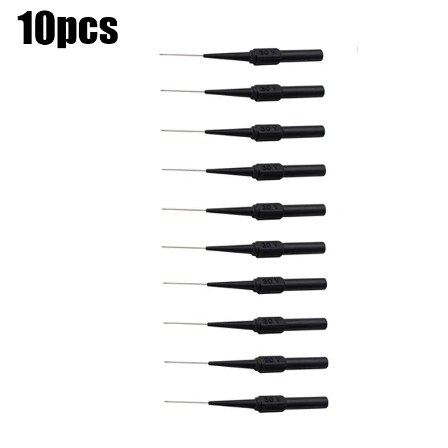 10 Stuks 30V Diagnostic Tools Multimeter Test Lead Extension Terug Piercing Naald Tip Sondes Auto Automotive Test Probe Kit 0.7MM