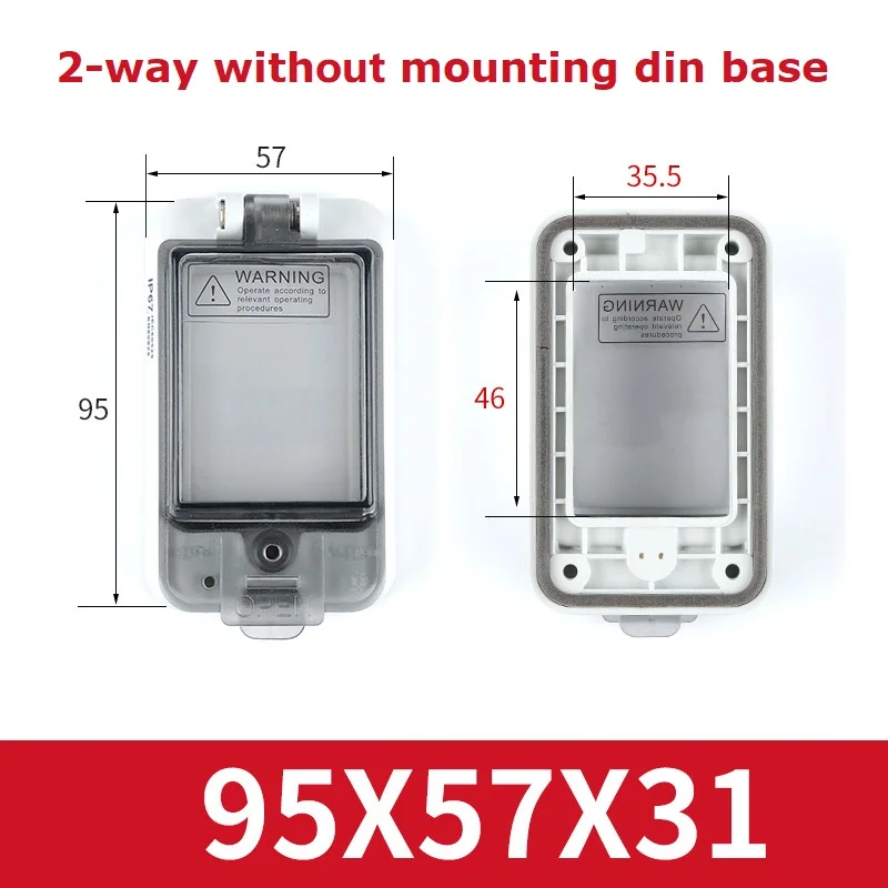 Waterdichte transparante raamafdekking IP67 ABS-kunststof voor buiten Juction Box Beschermende knopschakelaar zonder montage Din-basis