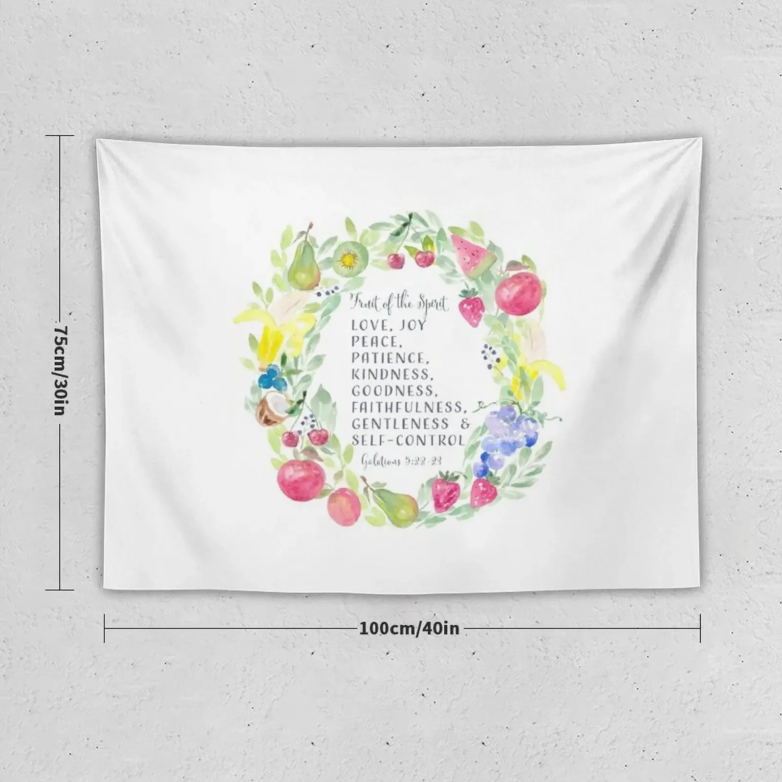 The Fruit of the spirit Watercolor Art |Christian Art Tapestry Bedroom Deco Bedroom Decoration Bathroom Decor Tapestry