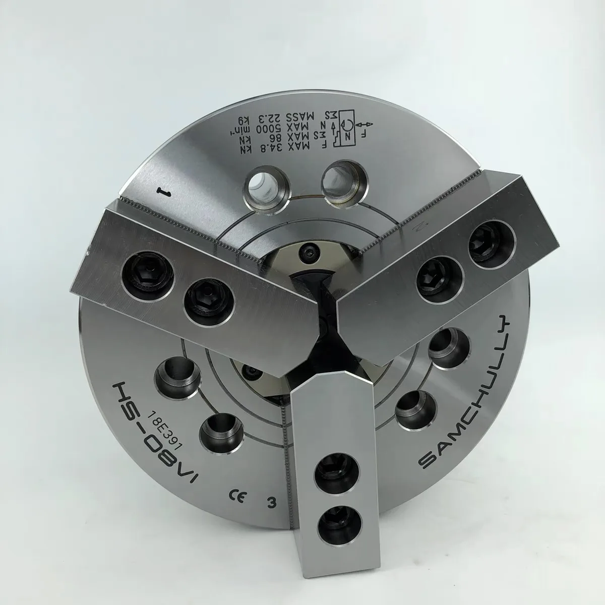 

Korea Samchully rotary hydraulic head 8 inch three jaw power hydraulic chuck HS-08