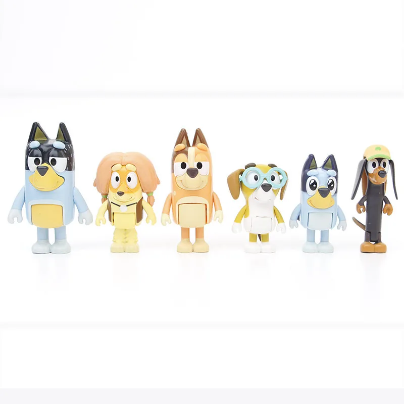 Bluey 12szt Anime Action Figures Dolls Bingo Friends Puppy Joint Movable Model Car Doll Ornaments Cartoon Toy For Children Gift