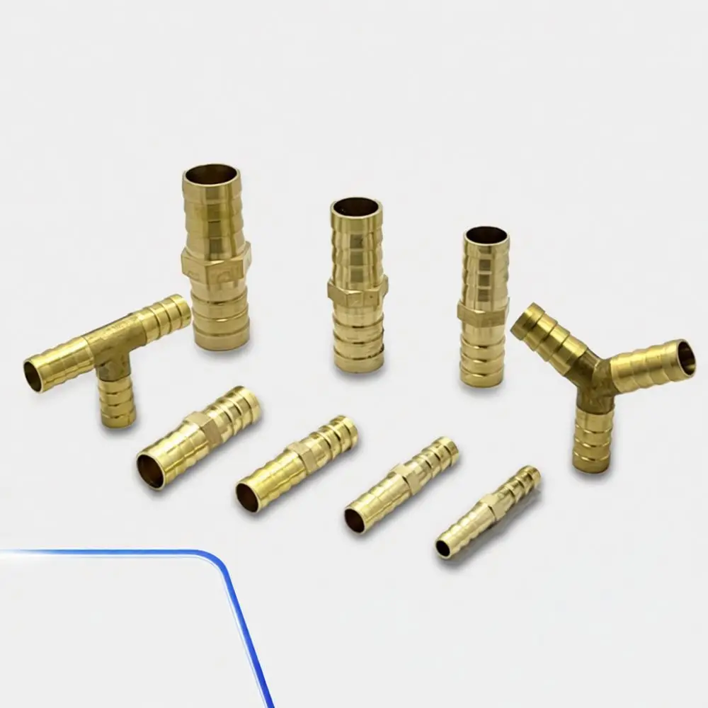 Brass Barb Hose Adapter Gas Line Pipe Connector Straight Pneumatic Air Fitting For Industrial Plumbing Hose Assembly