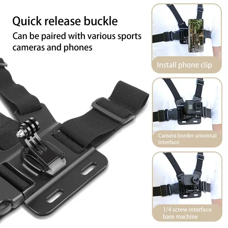 Chest Harness For Phone Mobile Phone Chest Bracket For Vlogging Phone Bracket Strap Elastic Webbing For Skateboarding Roller