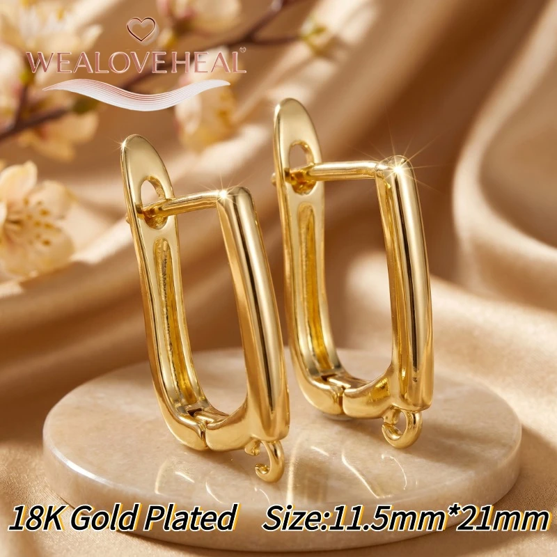 schmuckherstellung zubehör，Modische 18K Gold/Rhodium plattierte Infinity-Ohrringverschlüsse, Messing-Pavé-CZ-Stab-Ohrhaken für DIY-Schmuckherstellung – Detail 17