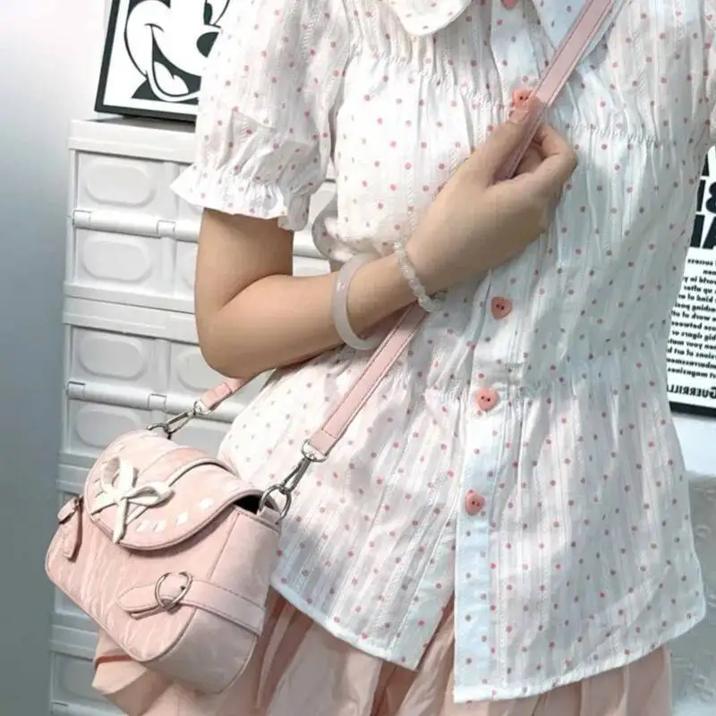 

BLoom Sweet Bow розовый подмышки женская популярная кожаная сумка через плечо для девочек женская сказочная эстетичная сумка Y2k новая