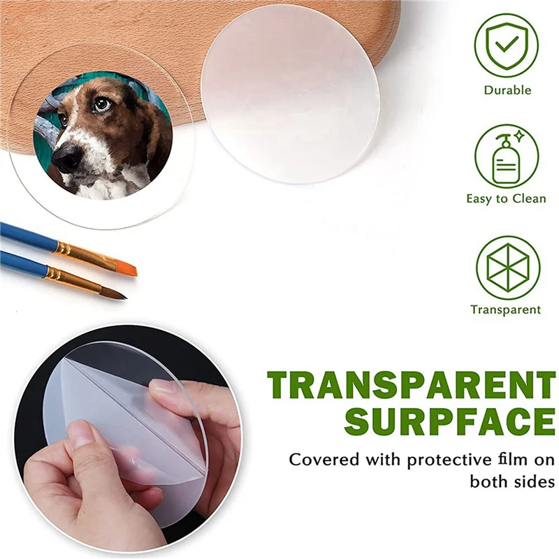 ABXF-54 Pcs Clear Acrylic Disc 4 Inch Circle Acrylic Sheet Thick Circle Acrylic Rounds Blanks Acrylic Panel For DIY Crafts