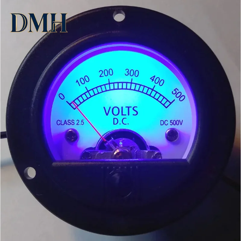 

Измерительная головка DMH-Round Black Pointer Type Meter Head, DC500V, для ламповых усилителей, ламповых предусилителей, с синей подсветкой