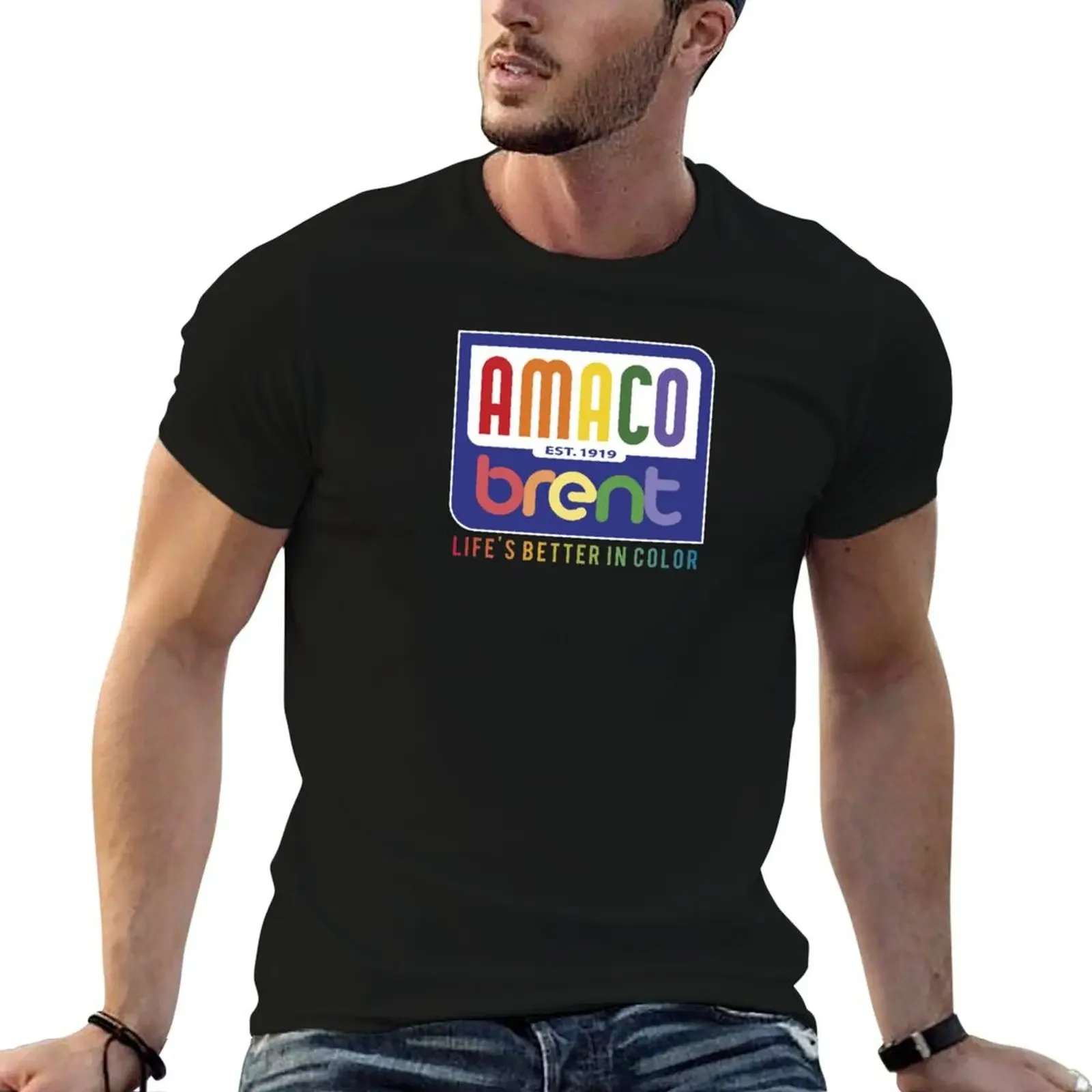 

AMACO Brent, Life's Better in Color T-Shirt hippie clothes custom shirt summer clothes vintage clothes Men's t shirts