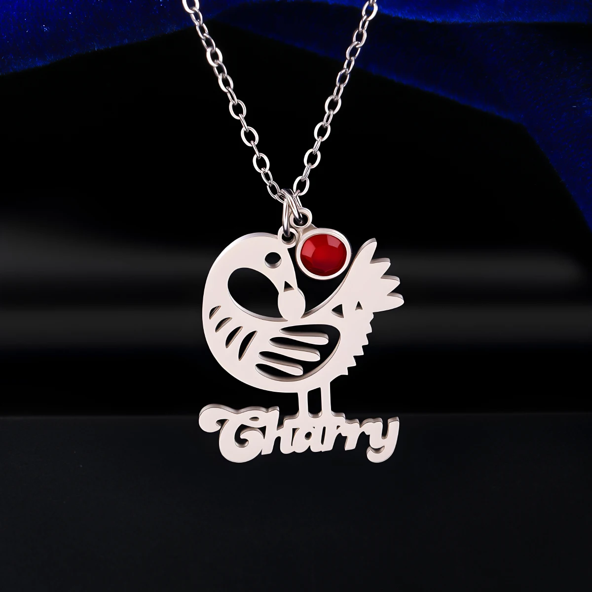 

Customized Name Stainless Steel Chicken Necklaces Duck Farm Animals Pendant Choker Neck Chain For Women Men Jewelry Gift