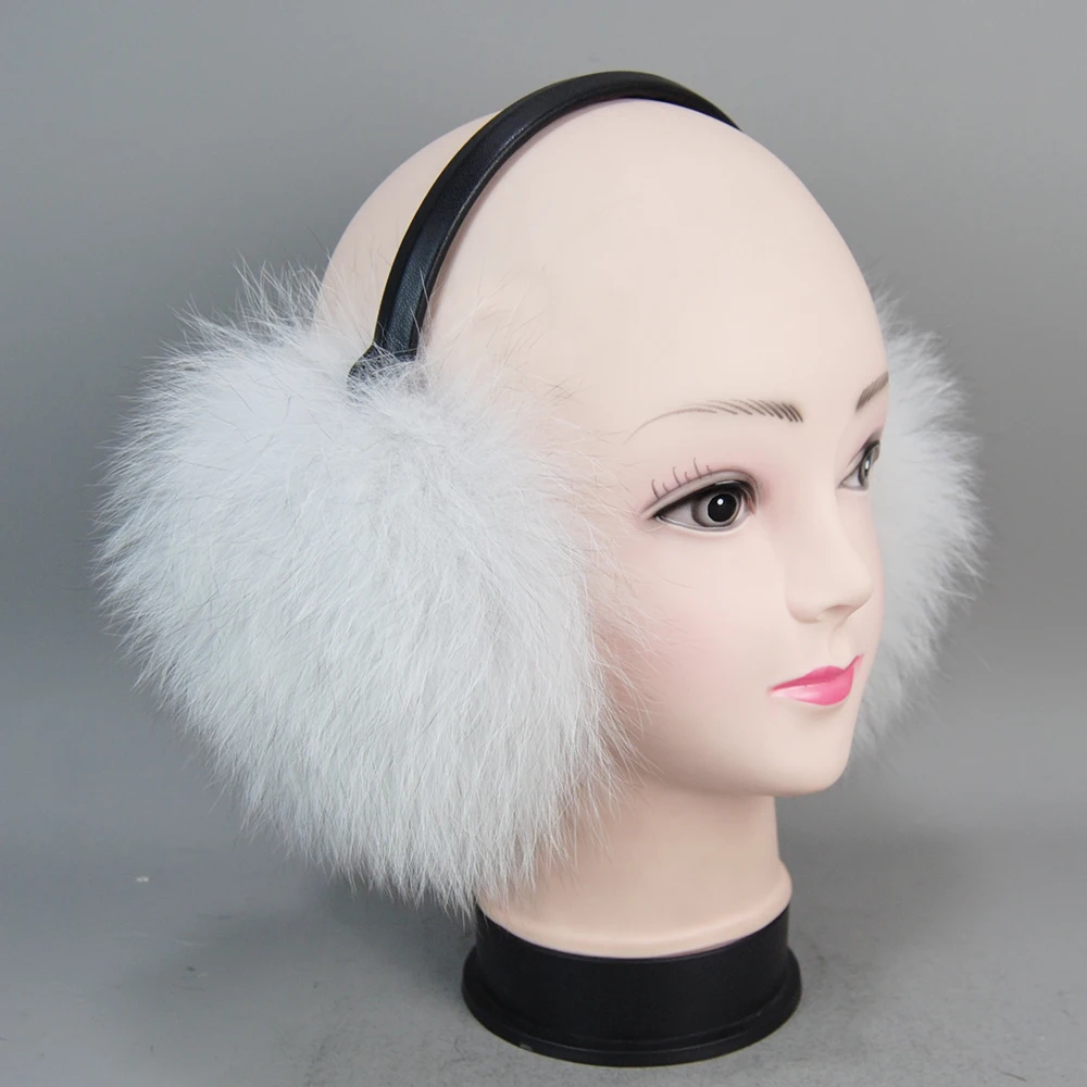 Vera pelliccia di volpe di procione Hang Ear Cover Caldo inverno Paraorecchie Copricapi Cuffie Paraorecchie Scaldino per le orecchie fredde Protezione per le orecchie Fascia