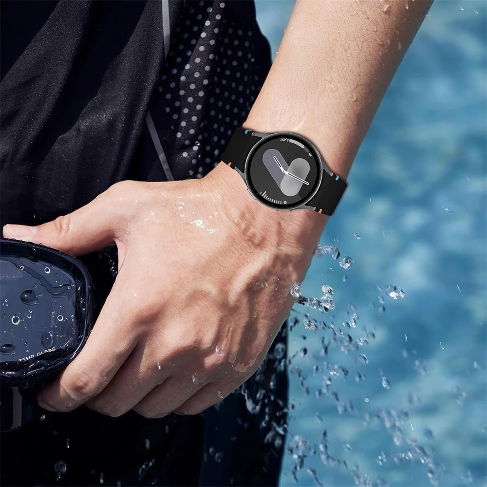 حزام لساعة سامسونج جالاكسي 7 6 5 4 كلاسيك 5 برو 44 مللي متر 40 مللي متر 43 مللي متر 42 مللي متر 47 مللي متر 45 مللي متر سوار سيليكون جالاكسي ساعة 4 5 6 7 الفرقة #5