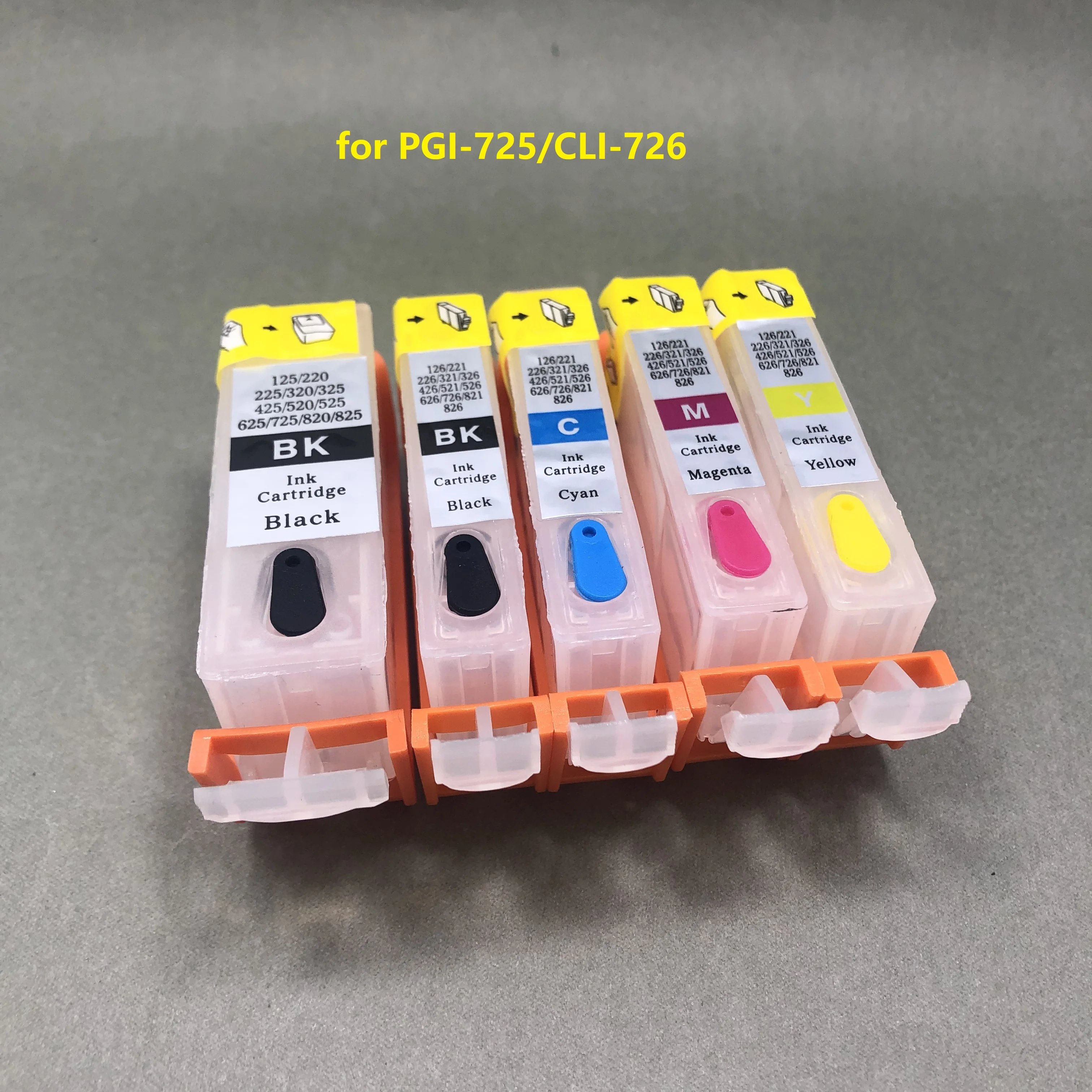 PGI-725 CLI-726 Refillable Ink Cartridge for Canon PIXMA IP4870 IP4970 IX6570 MG5170 MG5270 MG5370 MX886 MX897 MG6170 MG6270