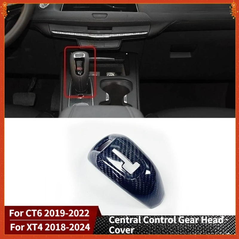 

For Cadillac CT6 2019-2022 XT4 2018-2024 Real Dry Carbon Fiber Interior Central Control Gear Head Cover Modification Accessories