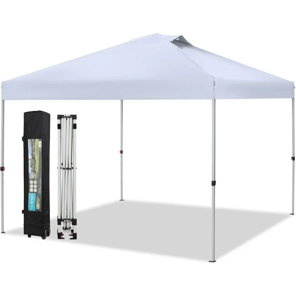 Canopy Tent Pop Up, Outdoor Patio Portable Commercial Canopies Shelter Heavy Duty Straight Legs with Roller Bag, 8 Stak