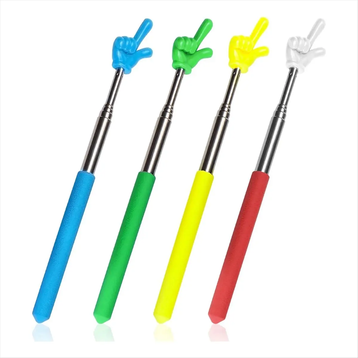 DT1832/4 Pcs Teacher Pointer Stick Telescoping Hand Pointer Retractable Pointer Finger Reading Aid for Presentation Whiteboard