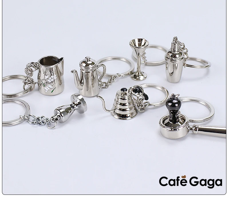Kaffee Keychain Latte Pulver Hammer Boden Griff Cafe Bar Kleine Anhänger Souvenir Kreative Kaffee Espresso Zubehör Geschenke – Detail 9