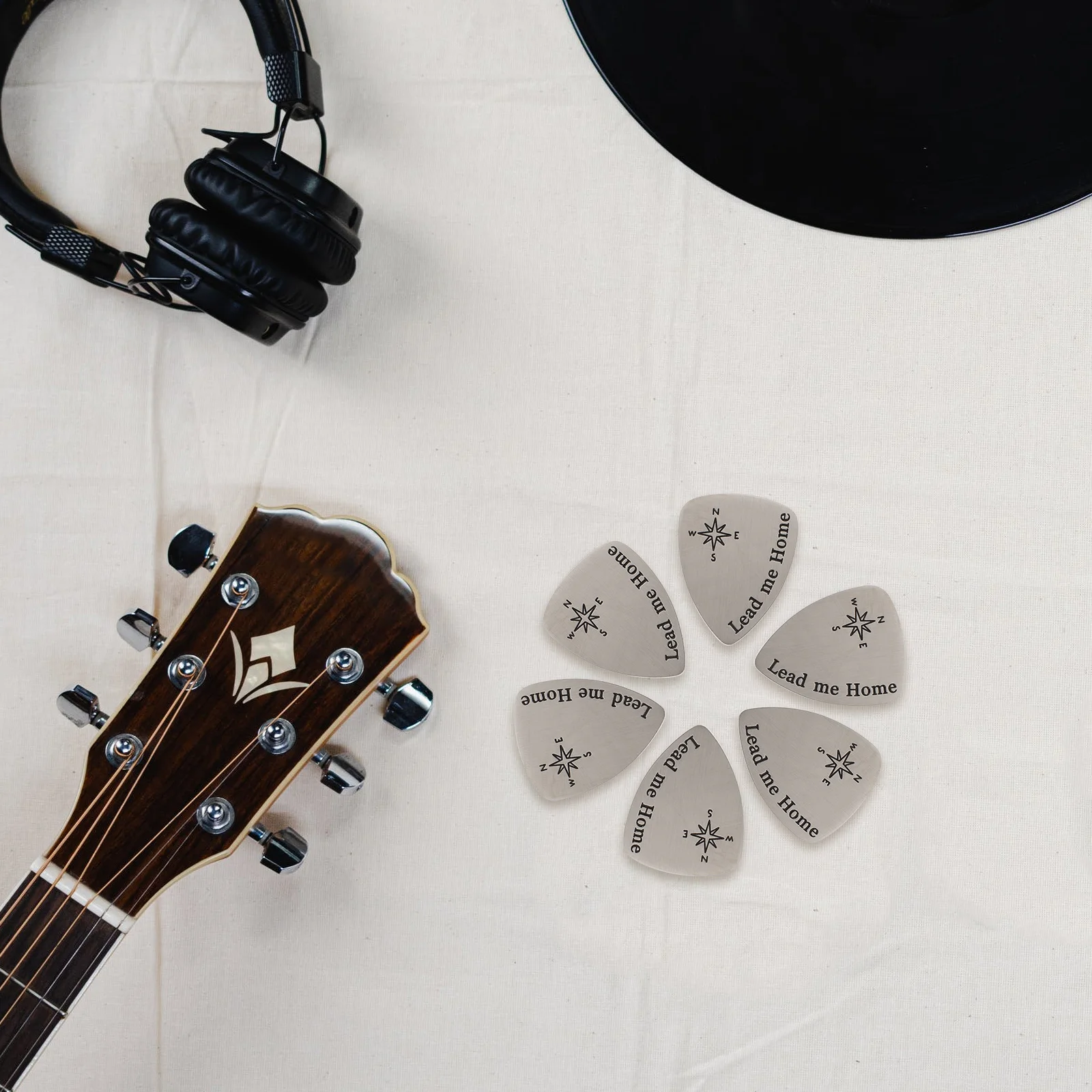 

6Pcs Guitar Picks Titanium Steel High Quality Fine Workmanship for Electric Acoustic Bass Guitar Ukulele Musical Instrument