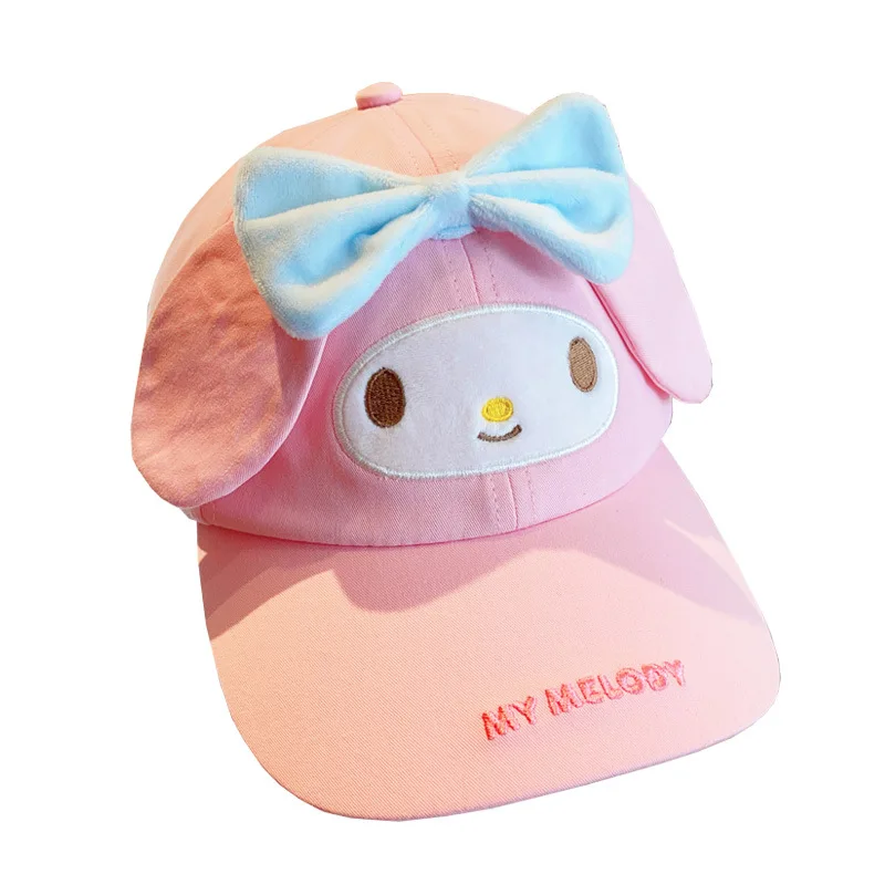 Gorro de dibujos animados Sanrio Hello Kitty Kuromi My Melody para niños, gorros de sol Kawaii, protector solar de viaje, gorra de béisbol para niña, regalo para niños