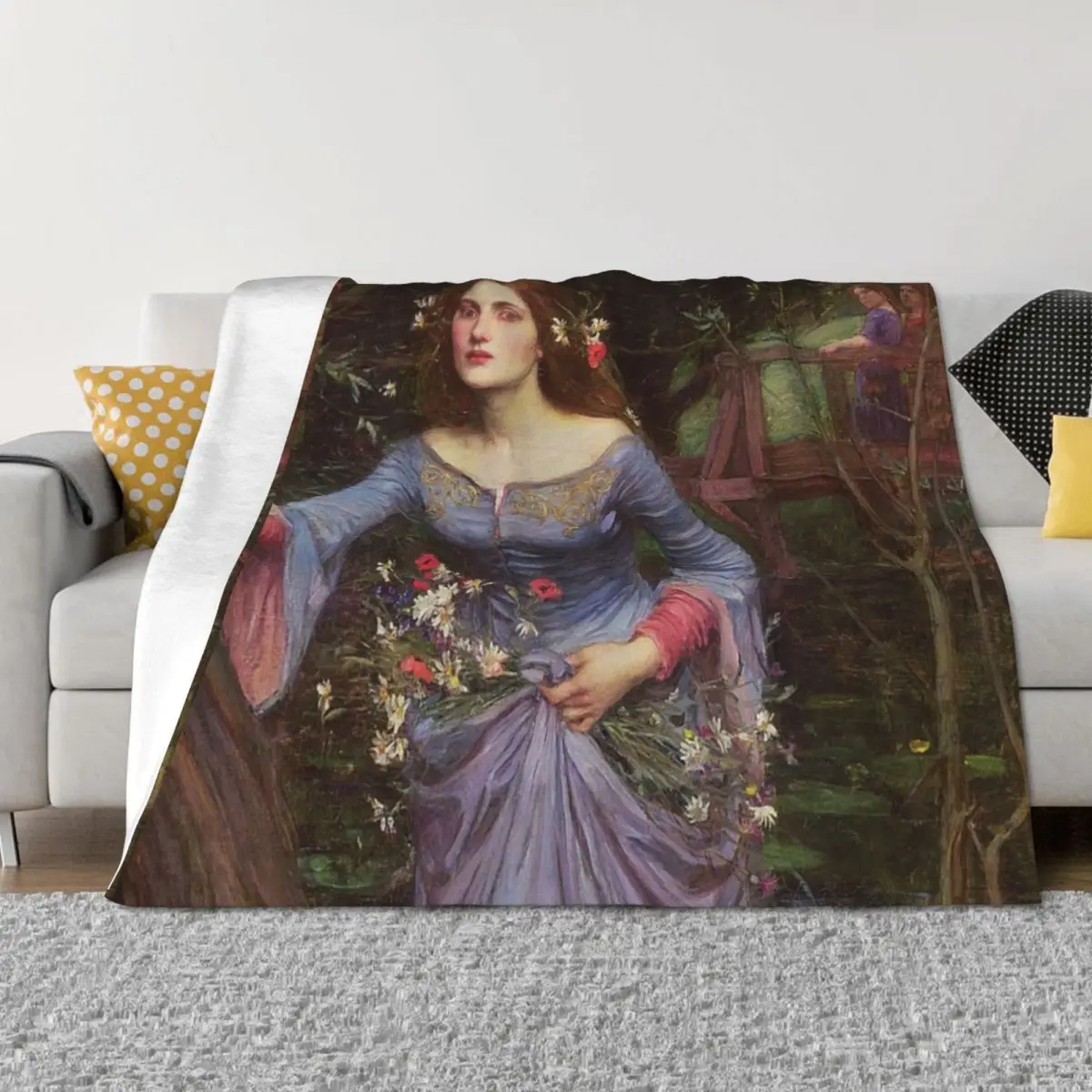 

Ophelia - John William Waterhouse - 1910 Throw Blanket Decorative Beds Luxury Designer christmas decoration Blankets