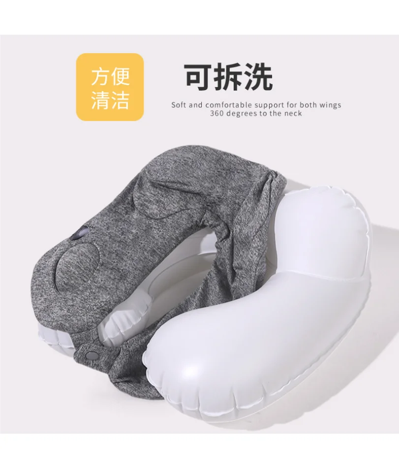 

Inflatable U-Shaped Pillow Hump Ergonomic Headrest Outdoor Portable Neck Support Pillow Travel Essential Foldable