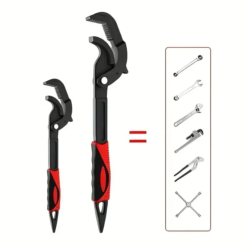 Multifunction Auto Power Grip Pipe Wrench Metal Self Adjusting Spanner Quick Open Pipe Universal Wrench Combination Tool Kit images - 6