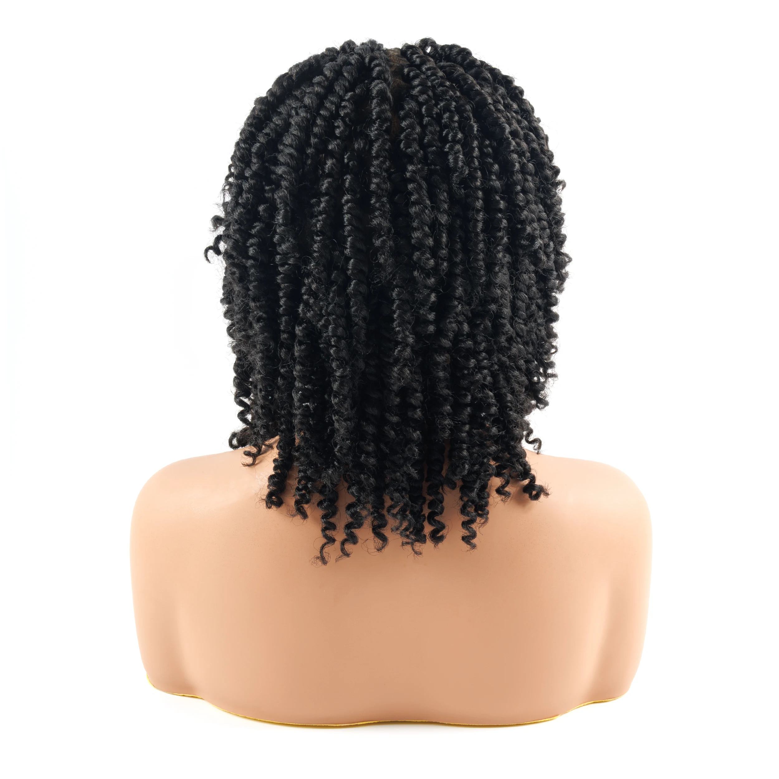 Wholesale Price Ladies Twist Hair Wigs Soft Black Short 14inch Braided Wigs for African Women Braiding Synthetic Hair Wigs