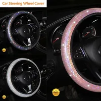 37/38cm Car Steering Wheel Cover Universal Diamond Blingbling Crystal Set Wheel Car-styling Wheel Woman diamond accessories