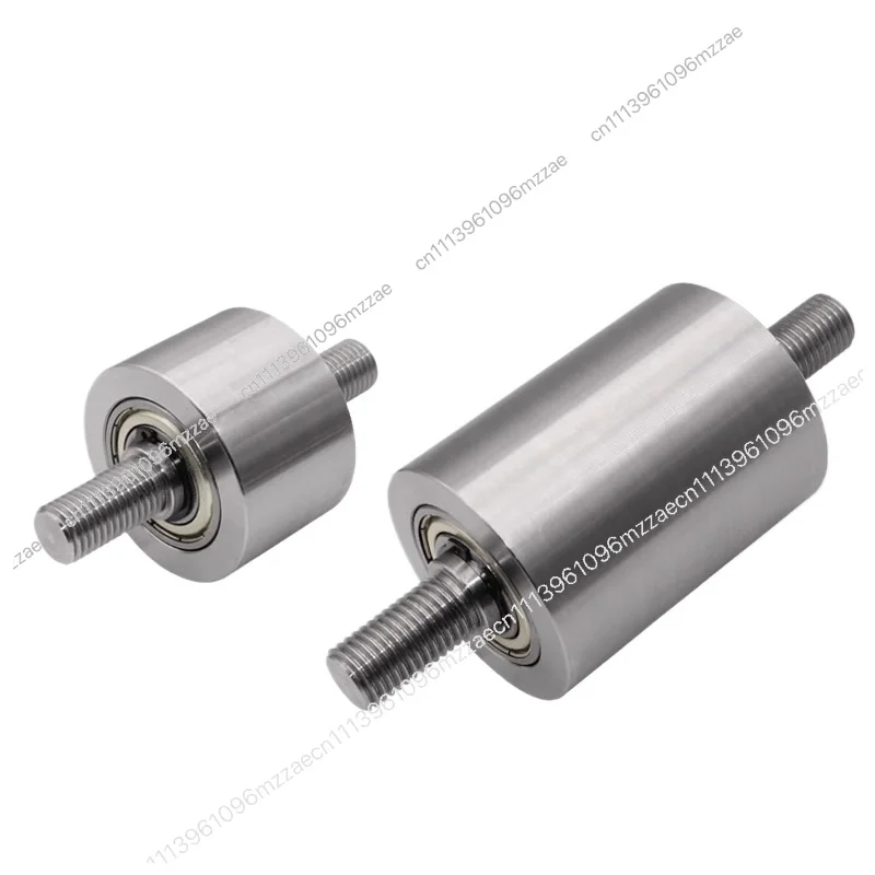 Idler Wheel for Belt with Axis Double Head Flat Double Bearing Roller Belt Grinder Iron Wheel Driven Wheel Unpowered Pressing
