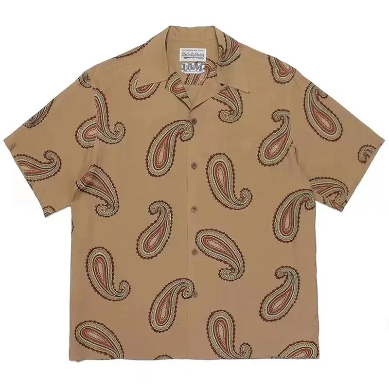 WACKO MARIA Mixed style Summer High-end shirt Embroidery Printing Mens Womens Loose Vintage High-quality Short-sleeved shirt